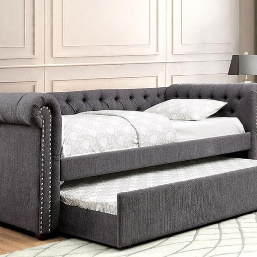 LEANNA Gray Full Daybed w/ Trundle, Gray - Visions in Furniture (La Mirada, CA)