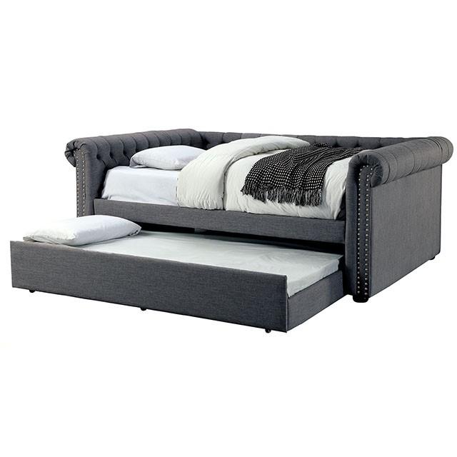 LEANNA Gray Full Daybed w/ Trundle, Gray - Visions in Furniture (La Mirada, CA)