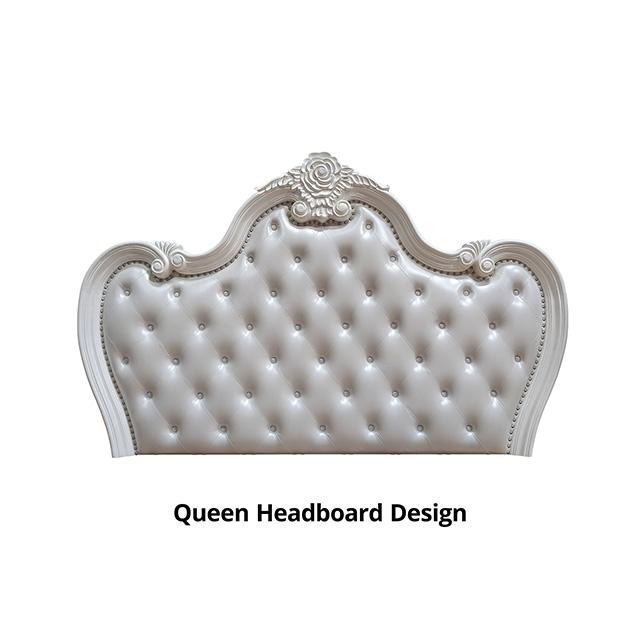 Ventresca E.King & Queen Bed White & Chrome - Visions in Furniture (La Mirada, CA)