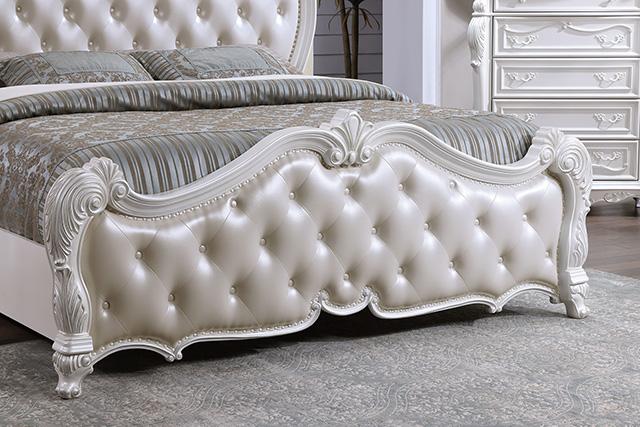 Ventresca 4 & 5 Piece Queen Bedroom Set White & Chrome