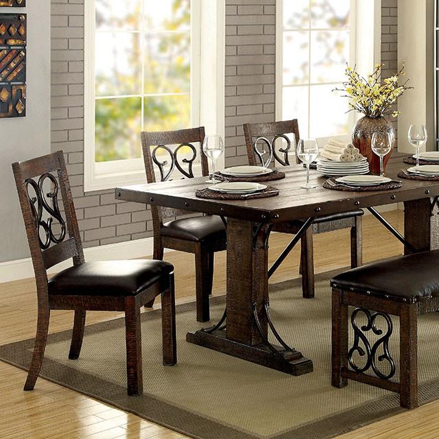 PAULINA Rustic Walnut Dining Table - Visions in Furniture (La Mirada, CA)