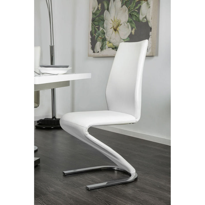 Midvale White/Chrome Dining Table - Visions in Furniture (La Mirada, CA)