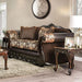 Newdale Brown/Gold Love Seat - Visions in Furniture (La Mirada, CA)
