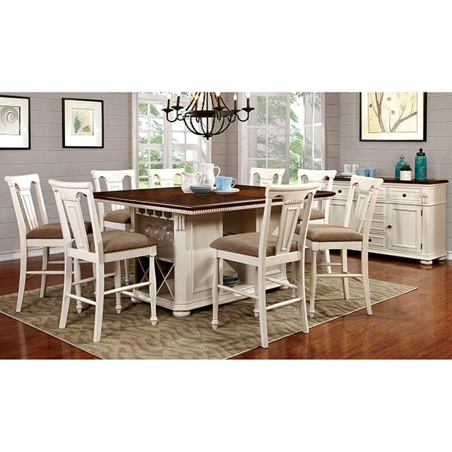 SABRINA Off White/Cherry Ctr.Ht. Chair, Cherry & White (2/CTN) - Visions in Furniture (La Mirada, CA)