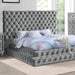 STEFANIA E.King & Queen Bed, Black & Gray - Visions in Furniture (La Mirada, CA)