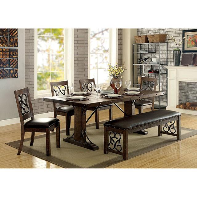 PAULINA Rustic Walnut Dining Table - Visions in Furniture (La Mirada, CA)