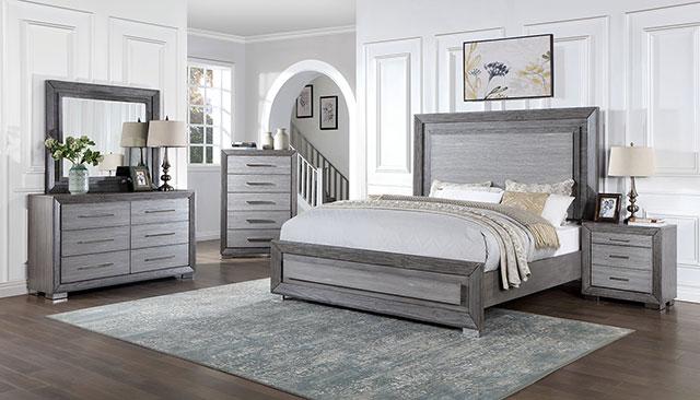 RAIDEN Cal.King, E.King, & Queen Bed, Gray - Visions in Furniture (La Mirada, CA)