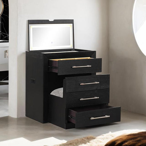Ashbourne Bedside Vanity Set with Stool Contemporary - Visions in Furniture (La Mirada, CA)