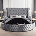 SANSOM E.King & Queen Bed, Black, Blue, & Grey - Visions in Furniture (La Mirada, CA)