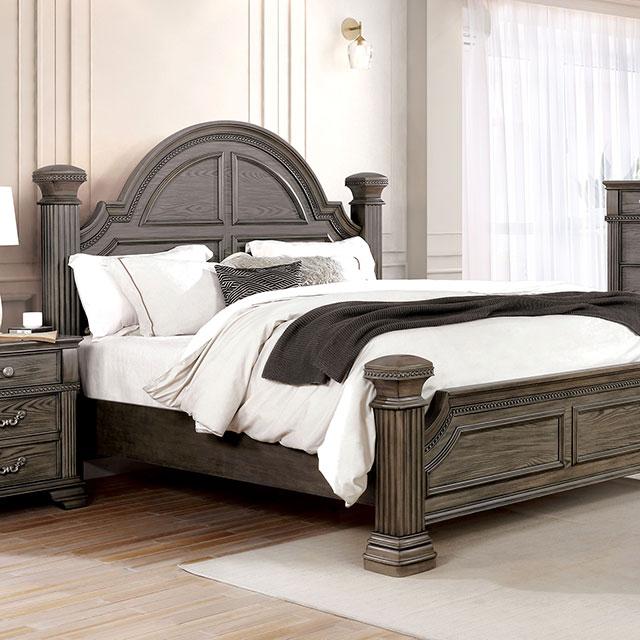 Pamphilos 4 & 5 Piece Queen Bedroom Set Gray & White - Visions in Furniture (La Mirada, CA)