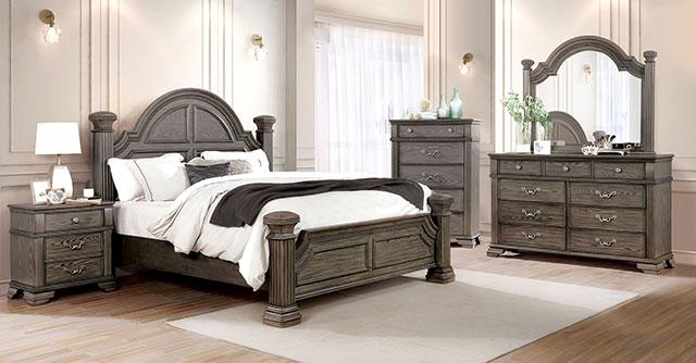 Pamphilos 4 & 5 Piece Queen Bedroom Set Gray & White - Visions in Furniture (La Mirada, CA)