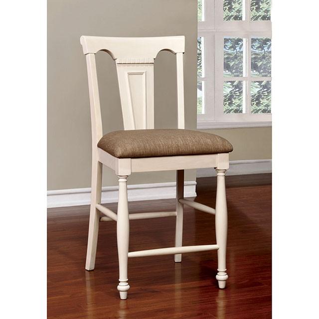 SABRINA Off White/Cherry Ctr.Ht. Chair, Cherry & White (2/CTN) - Visions in Furniture (La Mirada, CA)
