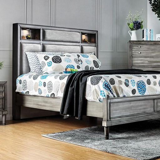 DAPHNE Gray Cal.King, E.King & Queen Bed - Visions in Furniture (La Mirada, CA)