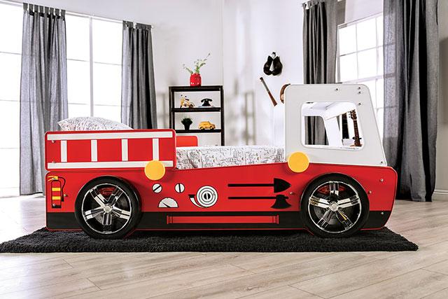 FIERSTALL Twin Bed, Red - Visions in Furniture (La Mirada, CA)