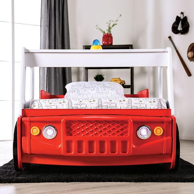 FIERSTALL Twin Bed, Red - Visions in Furniture (La Mirada, CA)