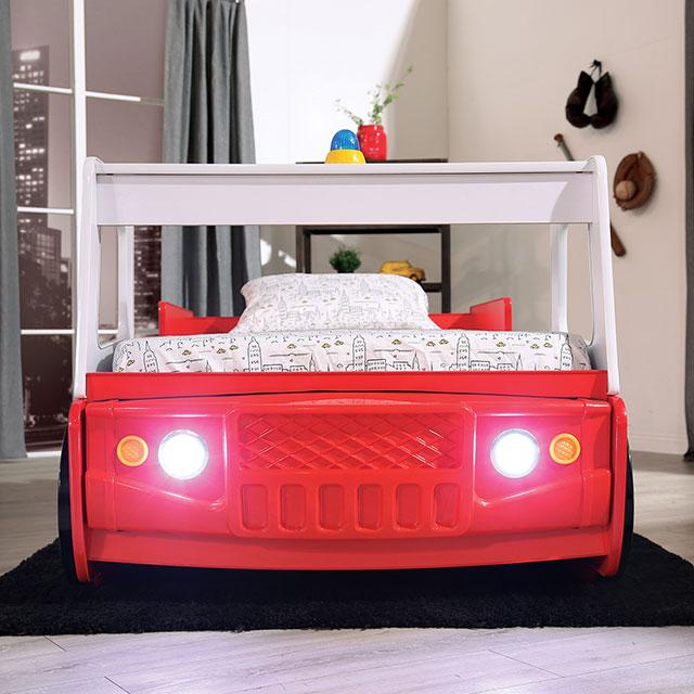 FIERSTALL Twin Bed, Red - Visions in Furniture (La Mirada, CA)