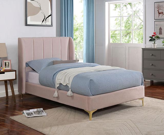 PEARL Full, Queen, & Twin Bed, Light Pink - Visions in Furniture (La Mirada, CA)
