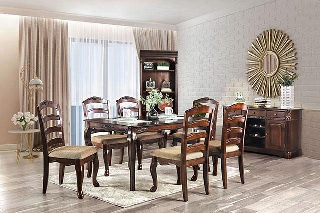 Townsville Dark Walnut/Tan Side Chair (2/CTN) - Visions in Furniture (La Mirada, CA)