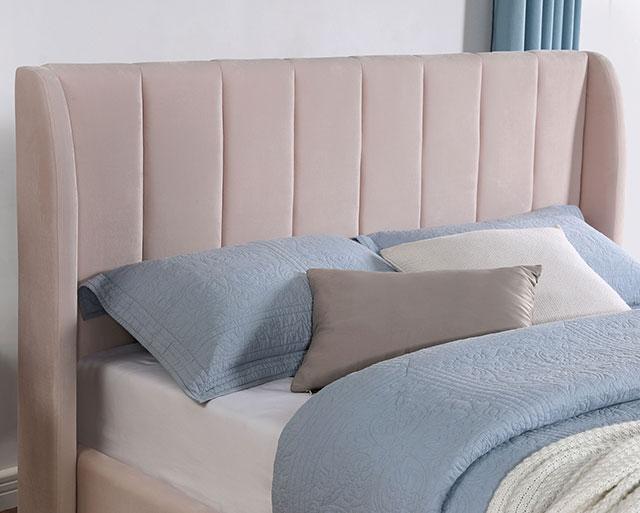 PEARL Full, Queen, & Twin Bed, Light Pink - Visions in Furniture (La Mirada, CA)