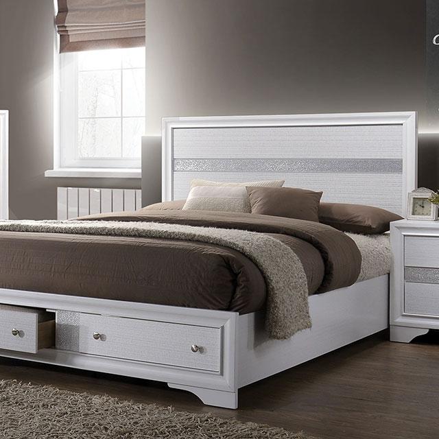 CHRISSY E.King, Full, & Queen Bed White, Grey, & Black - Visions in Furniture (La Mirada, CA)