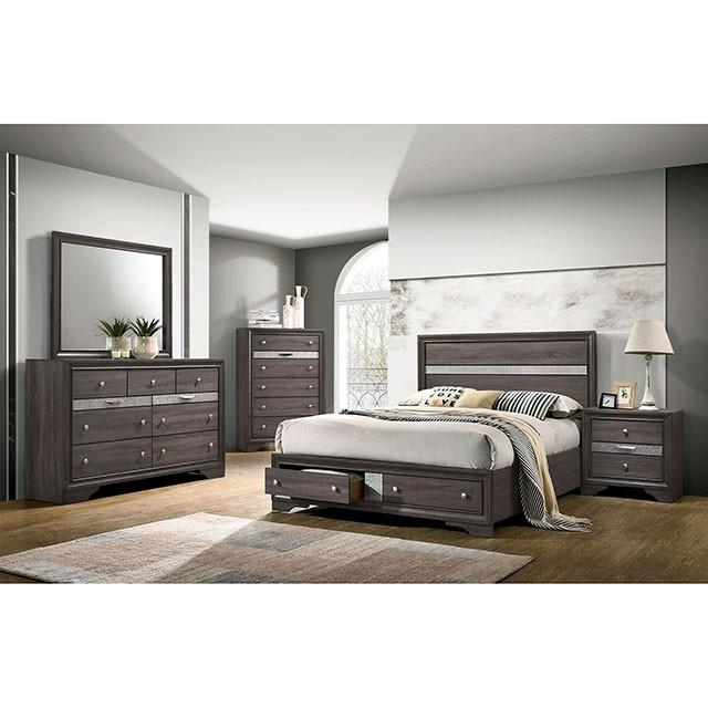 CHRISSY E.King, Full, & Queen Bed White, Grey, & Black - Visions in Furniture (La Mirada, CA)
