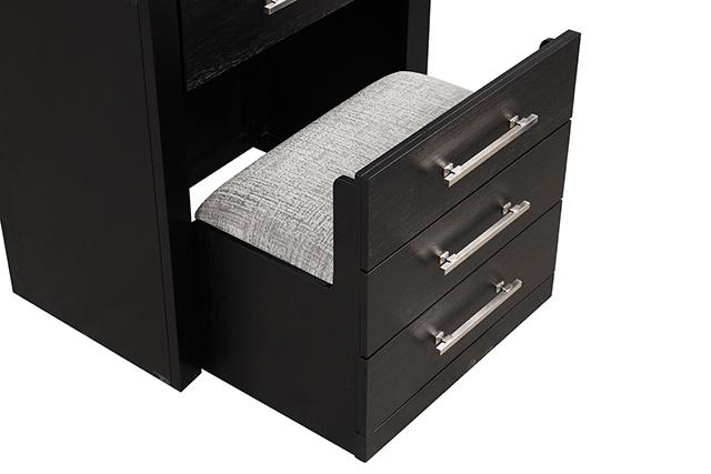Ashbourne Bedside Vanity Set with Stool Contemporary - Visions in Furniture (La Mirada, CA)