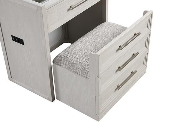 Ashbourne Bedside Vanity Set with Stool Contemporary - Visions in Furniture (La Mirada, CA)