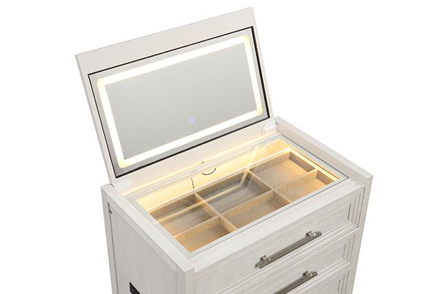 Ashbourne Bedside Vanity Set with Stool Contemporary - Visions in Furniture (La Mirada, CA)