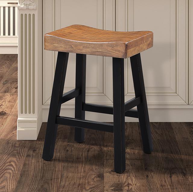 Biasca 24" Stool (2/CTN) White, Brown, & Black - Visions in Furniture (La Mirada, CA)