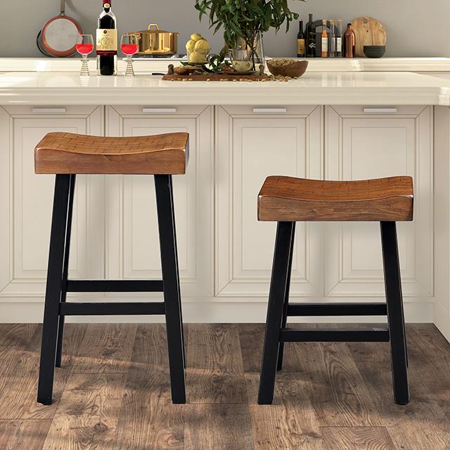 Biasca 29" Stool (2/CTN) White, Brown, & Black - Visions in Furniture (La Mirada, CA)