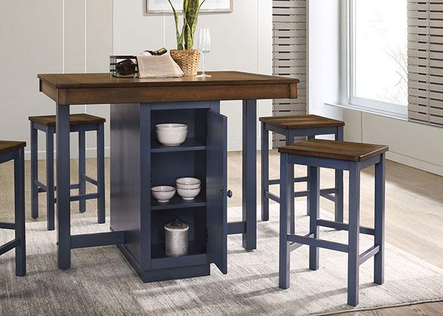 Azurine 5 Pc. Counter Ht. Set - Visions in Furniture (La Mirada, CA)