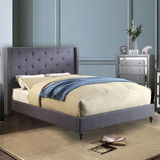 Anabelle E.King Bed Purple & Natural - Visions in Furniture (La Mirada, CA)