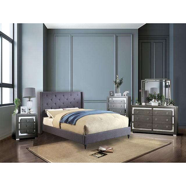 Anabelle E.King Bed Purple & Natural - Visions in Furniture (La Mirada, CA)