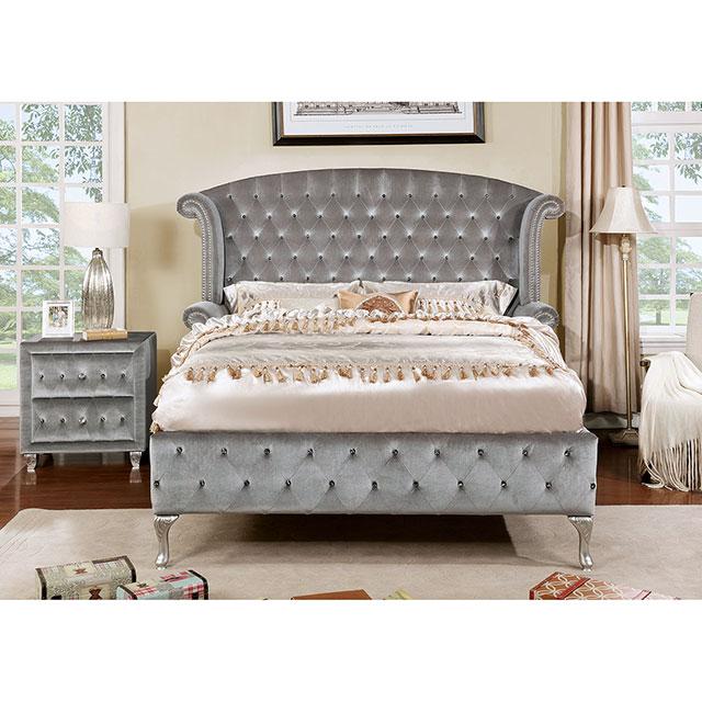 Alzir Gray Night Stand - Visions in Furniture (La Mirada, CA)