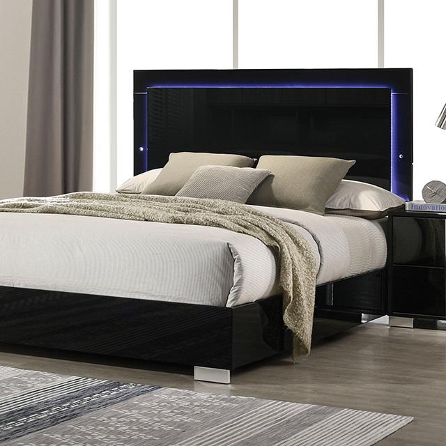 Sinistra Bed Beige, Black, White - Visions in Furniture (La Mirada, CA)
