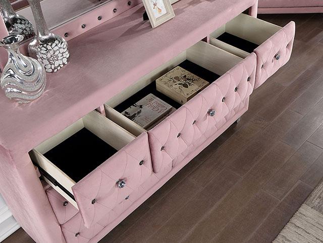 Zohar Bed Black & Pink - Visions in Furniture (La Mirada, CA)