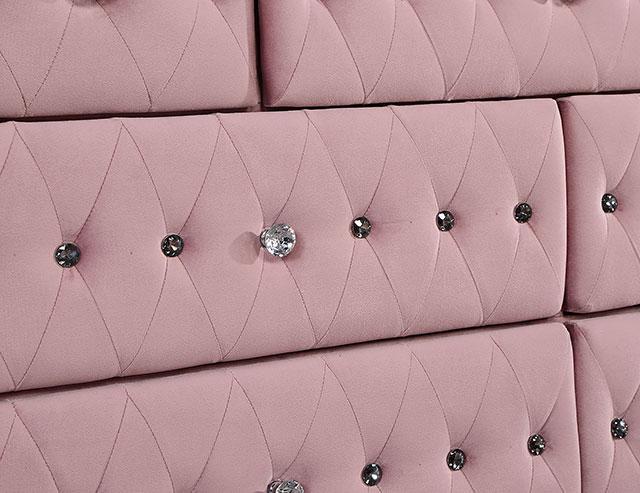 Zohar Queen & Twin Bed Black, Grey, & Pink - Visions in Furniture (La Mirada, CA)