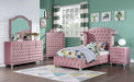 Zohar Queen & Twin Bed Black, Grey, & Pink - Visions in Furniture (La Mirada, CA)