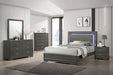 ALISON Cal.King, E.King, Full, Queen Bed, Dark Walnut - Visions in Furniture (La Mirada, CA)