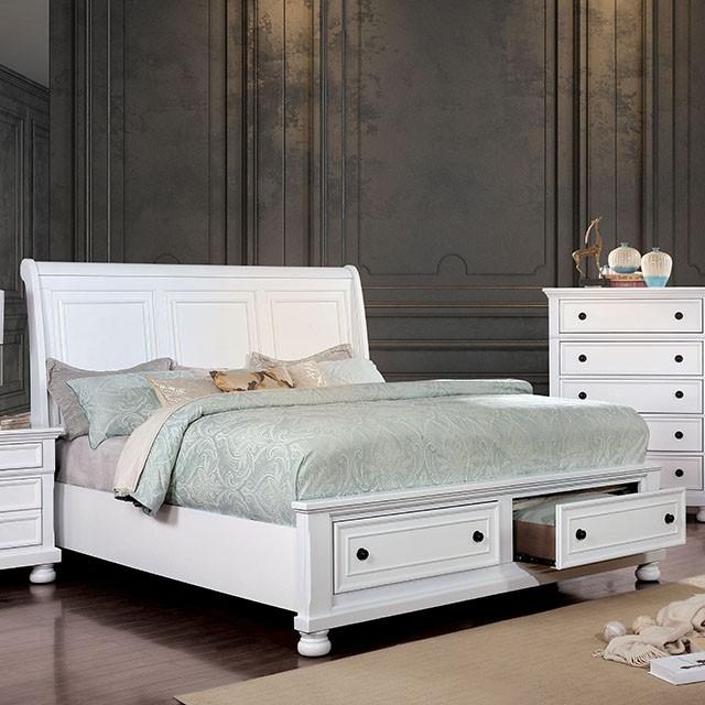 Castor Bed Black, Chrome, & White - Visions in Furniture (La Mirada, CA)