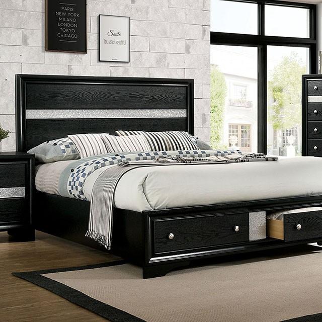 CHRISSY E.King, Full, & Queen Bed White, Grey, & Black - Visions in Furniture (La Mirada, CA)