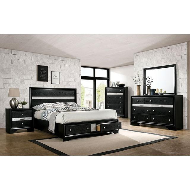 CHRISSY E.King, Full, & Queen Bed White, Grey, & Black - Visions in Furniture (La Mirada, CA)
