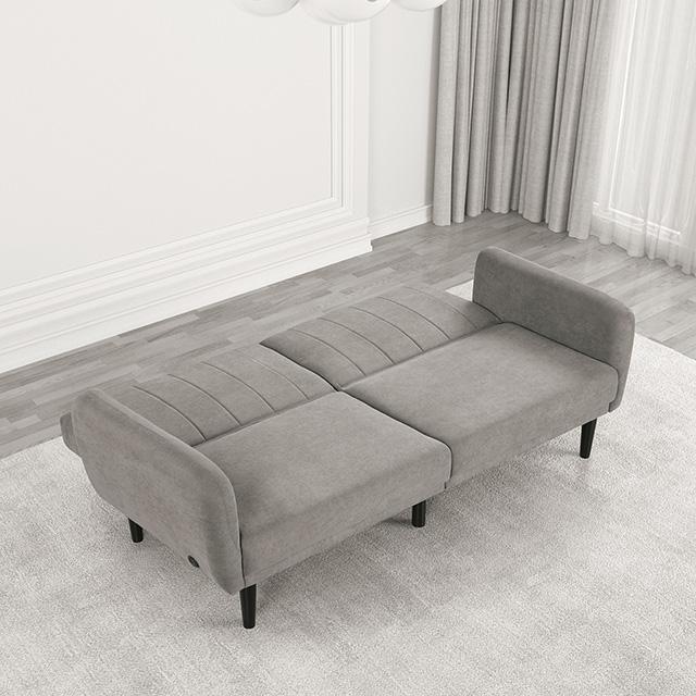 Aristide Futon Sofa Grey & Brown - Visions in Furniture (La Mirada, CA)