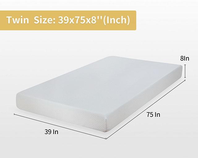 Artemisia 8" Memory Foam Mattress White - Visions in Furniture (La Mirada, CA)