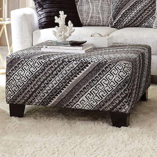 EIMEAR Ottoman, Off-white/Black - Visions in Furniture (La Mirada, CA)