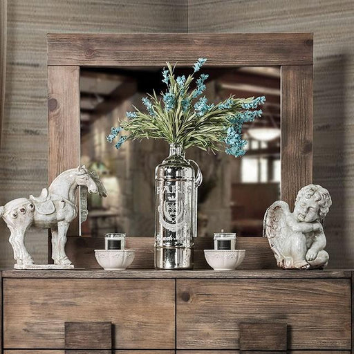 AVEIRO Rustic Natural Tone Mirror - Visions in Furniture (La Mirada, CA)