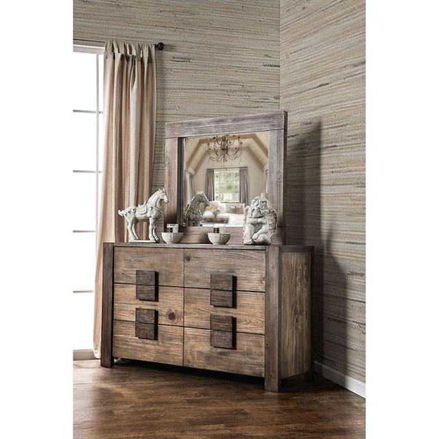 AVEIRO Rustic Natural Tone Mirror - Visions in Furniture (La Mirada, CA)