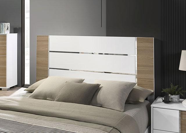 ERLANGEN Cal.King & E.King Bed, White/Natural - Visions in Furniture (La Mirada, CA)