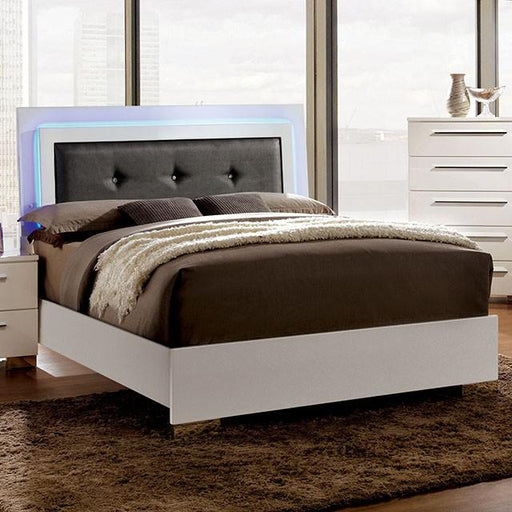 CLEMENTINE Glossy White E.King, Full,& Queen Bed - Visions in Furniture (La Mirada, CA)