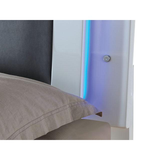 CLEMENTINE Glossy White E.King, Full,& Queen Bed - Visions in Furniture (La Mirada, CA)